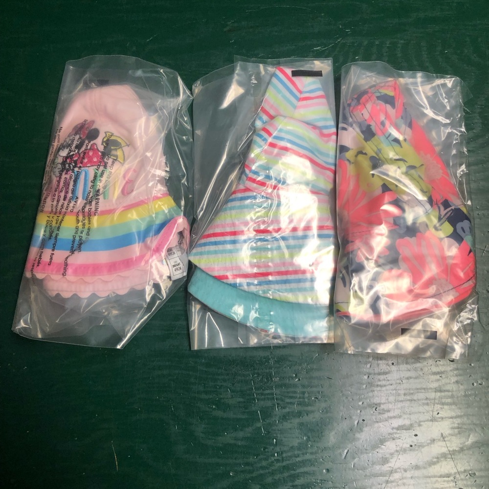 Infant/Toddler Girls Bucket Hats - Lot of 3 - Multicolor Hats Various Sizes